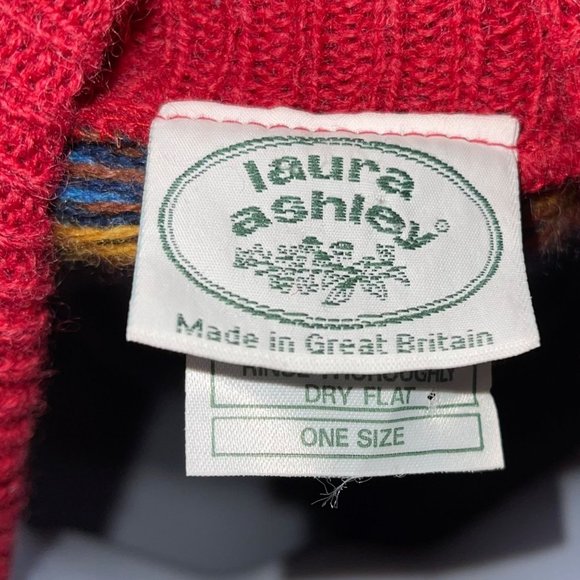 Rare Laura Ashley Vintage 80's Wool Great Britain Christmas Holiday Sweater O/S - Picture 8 of 9